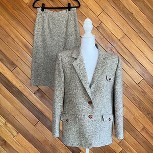 Vintage 70s/80s Burton Wool Suit Skirt Blazer